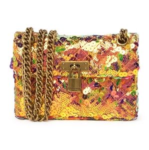 Kurt Geiger London Mini Brixton sequin lock bag